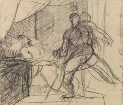 The Murder Of Duncan Macbeth With The Body And Lady Macbeth Approaching