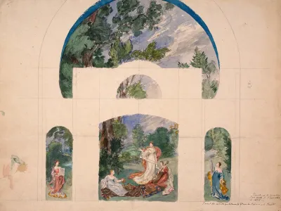 The Muses Of Arts Decorative Project For A Door At The Exposition Universelle Of 1878
