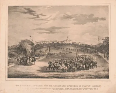 The National Lancers With The Reviewing Officers On Boston Common