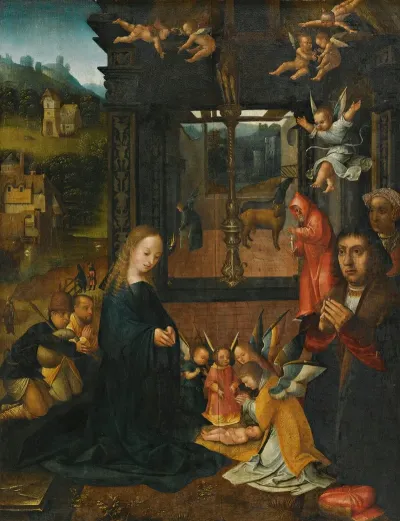 The Nativity With A Donor And His Wife