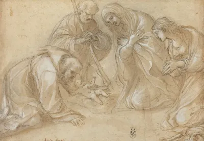 The Nativity With Saints Francis And Agnes