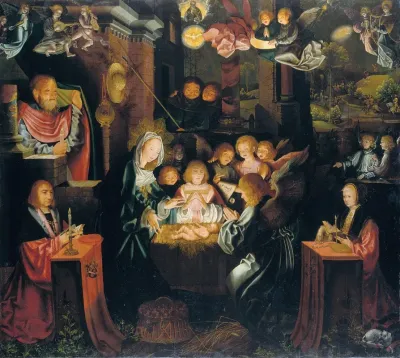 The Nativity With The Donors Peter Von Clapis And Bela Bonenberg
