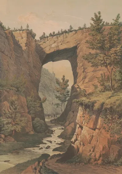 The Natural Bridge Rockbridge County Va From A Sketch By Maj Ths H Williamson