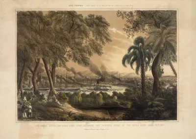 The Naval Expedition Under Commodore Perry Assending The Tabasco River At The Devils Bend June 15th 1847