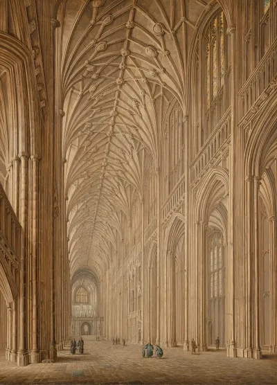 The Nave Of Winchester Cathedral Looking East