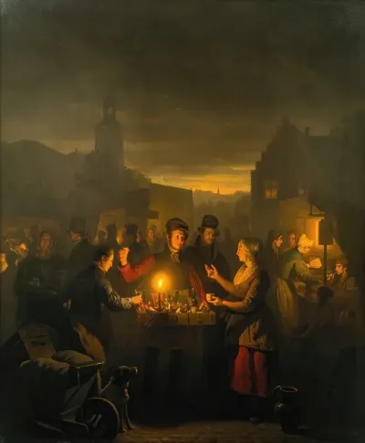 The Noordermarkt By Night Amsterdam