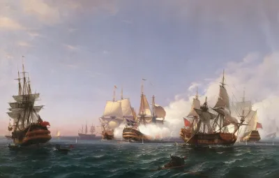 The Oland Fighting With English Men Of War In 1704