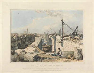 The Old And New London Bridge