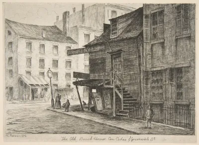 The Old Beach House Corner Of Cedar And Greenwich Streets From Scenes Of Old New York