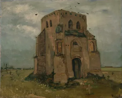 The Old Church Tower At Nuenen The Peasants Churchyard