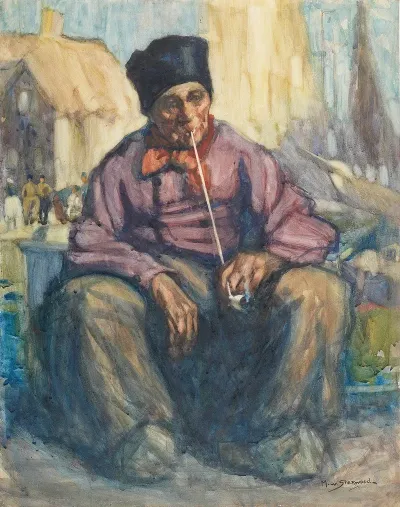 The Old Dutchman With Clay Pipe