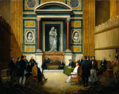 The Opening Of Raphaels Grave In Pantheon 1833