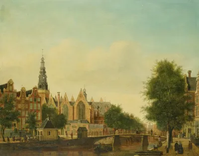 The Oude Kerk Seen From The Oudezijds Voorburgwal