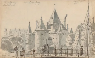 The Oude Waag In Amsterdam Seen From The North East