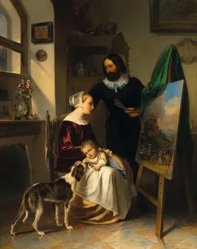 The Painters Family In His Studio