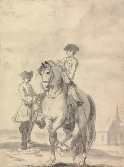 The Passage To The Right Aided By The Riders Rod Engraved As Plate 10 In Twenty Five Actions Of The Manage Horse