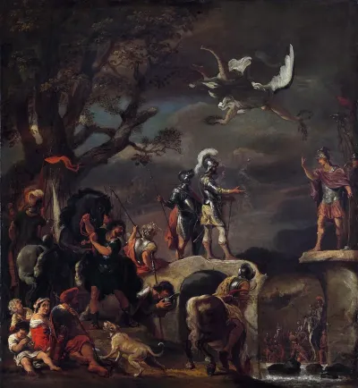 The Peace Negotiations Between Claudius Civilis And Quintus Petillius Cerealis On The Demolished Bridge