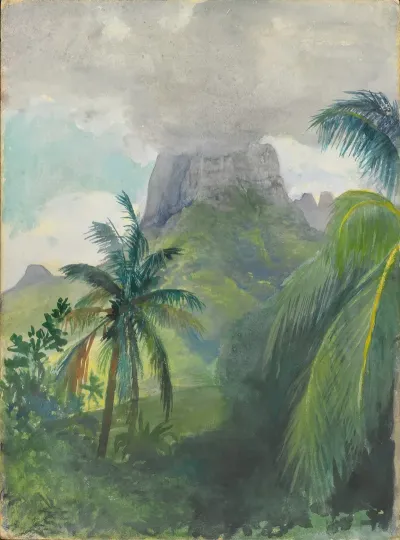 The Peak Of Maua Roa Noon Island Of Moorea Society Islands Uponohu