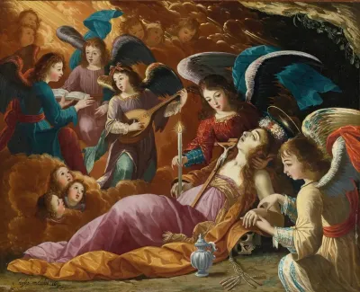 The Penitent Magdalene Comforted By Angels
