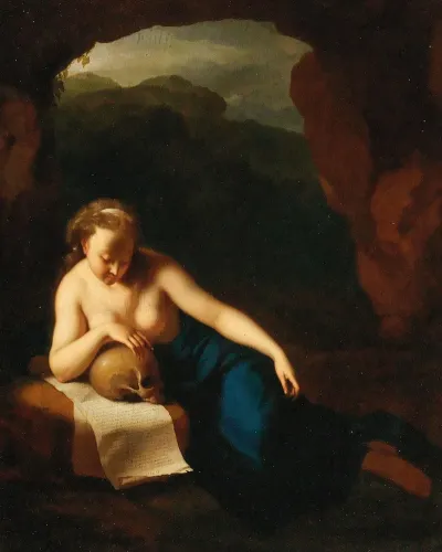 The Penitent Magdalene In A Grotto