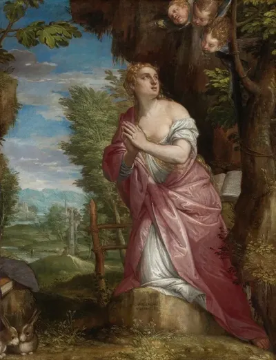 The Penitent Magdalene In A Landscape