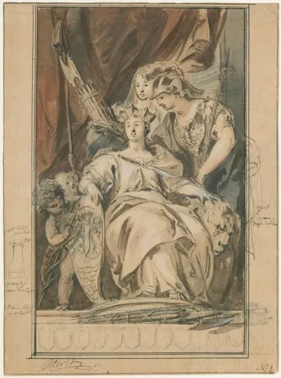 The Personification Of The City Of Amsterdam Enthroned