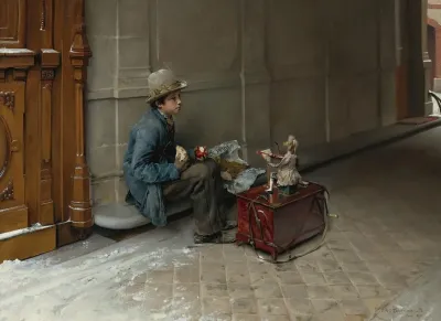 The Petit Savoyard Eating In Front Of An Entrance To A House