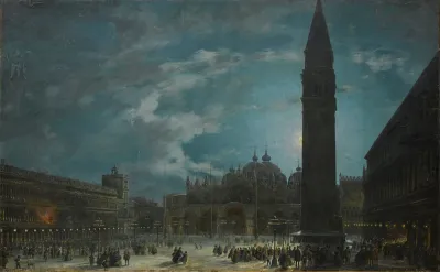 The Piazza San Marco Venice In The Early Hours Of The Last Evening Of Carnival 1865