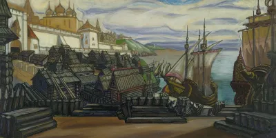 The Pier At Novgorod Backdrop Design For Sadko