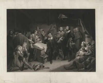 The Pilgrims Signing The Compact On Board The May Flower Nov 11th 1620