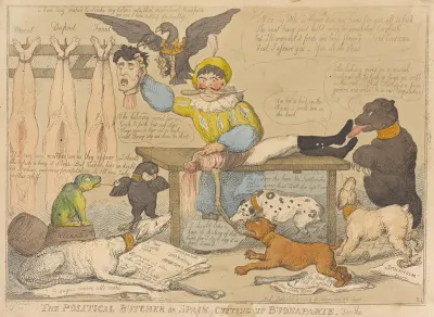 The Political Butcher Or Spain Cutting Up Buonaparte For The Benefit Of Ther Neighbours