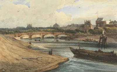 The Pont De La Concorde And Tuileries Palace From The Cours La Reine