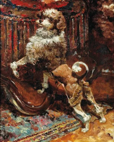 The Poodle Of The Artist S Mother Clipped Like A Lion