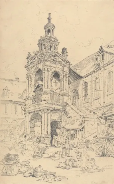 The Porch Of The Halle Of The Haute Vielle Tour Rouen