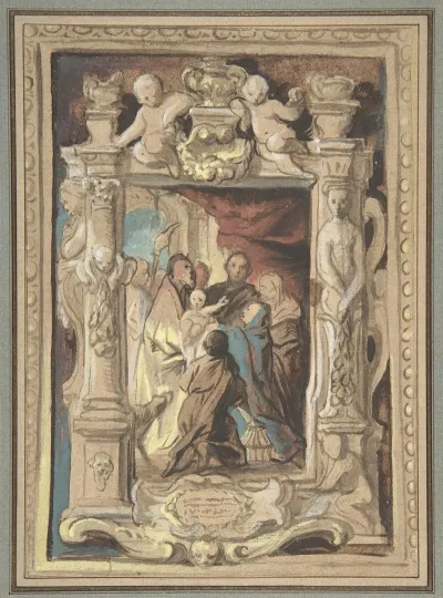 The Presentation In The Temple With A Design For A Sculpted Frame