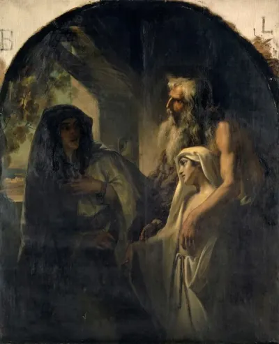The Prophet Elijah Guiding The Widow Of Zarpath Toward Her Son Awakened From Death 1 Kings 1710 24
