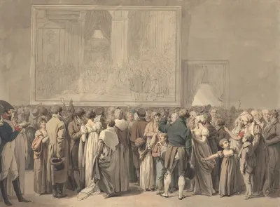 The Public In The Salon Of The Louvre Viewing The Painting Of The Sacre
