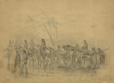The Pursuit Of Gen Lees Rebel Army The Heavy Guns 30 Pounders Going To The Front During A Rain Storm