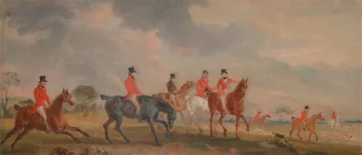 The Quorn Hunt A Sketch Of The Artist And His Friends Moving Off