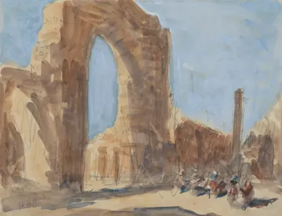 The Quwwat Ul Islam Or Might Of Islam Mosque And The Iron Pillar Of Delhi Qtub Minar Complex