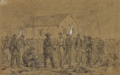 The Rebel Dodge To Cover The Retreat Into Virginia Flag Of Truce To Look After The Wounded
