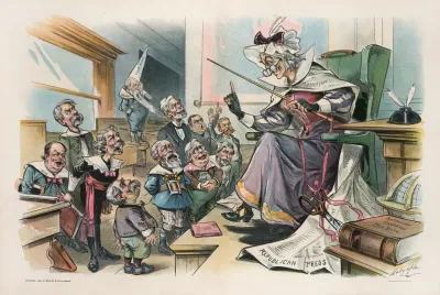 The Republican Schoolmaam And Her Pupils