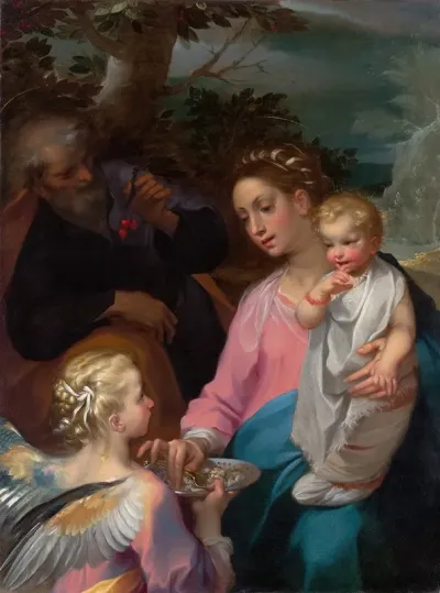 The Rest On The Flight Into Egypt Known As The Madonna Della Pappa