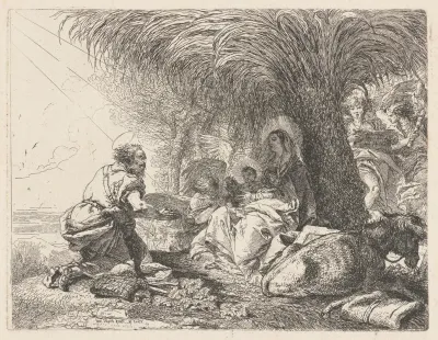 The Rest On The Flight With Joseph In Adoration