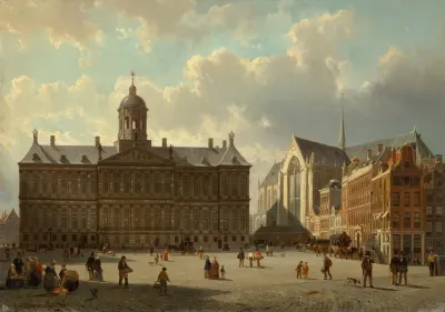 The Royal Palace And The Nieuwe Kerk On The Dam Amsterdam