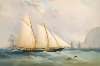 The Royal Yacht Squadron Schooner Viking Off The Needles