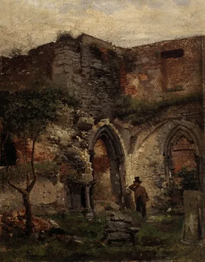 The Ruins Of Saint Bavos Abbey In Ghent
