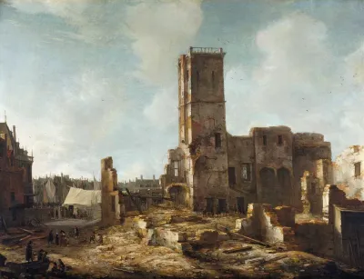 The Ruins Of The Old Town Hall Of Amsterdam After The Fire Of 7 July 1652