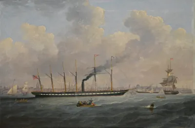 The S S Great Britain Off Liverpool Flying The Atlantic Flag