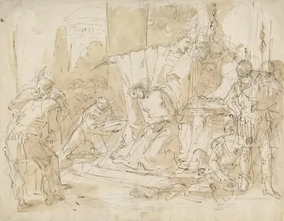 The Sacrifice Of Iphigenia Recto Study Of A Male Nude Verso